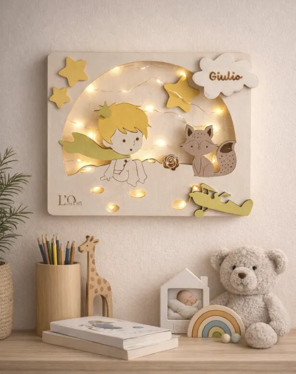 Lampada Piccolo Principe in Legno personalizzabile