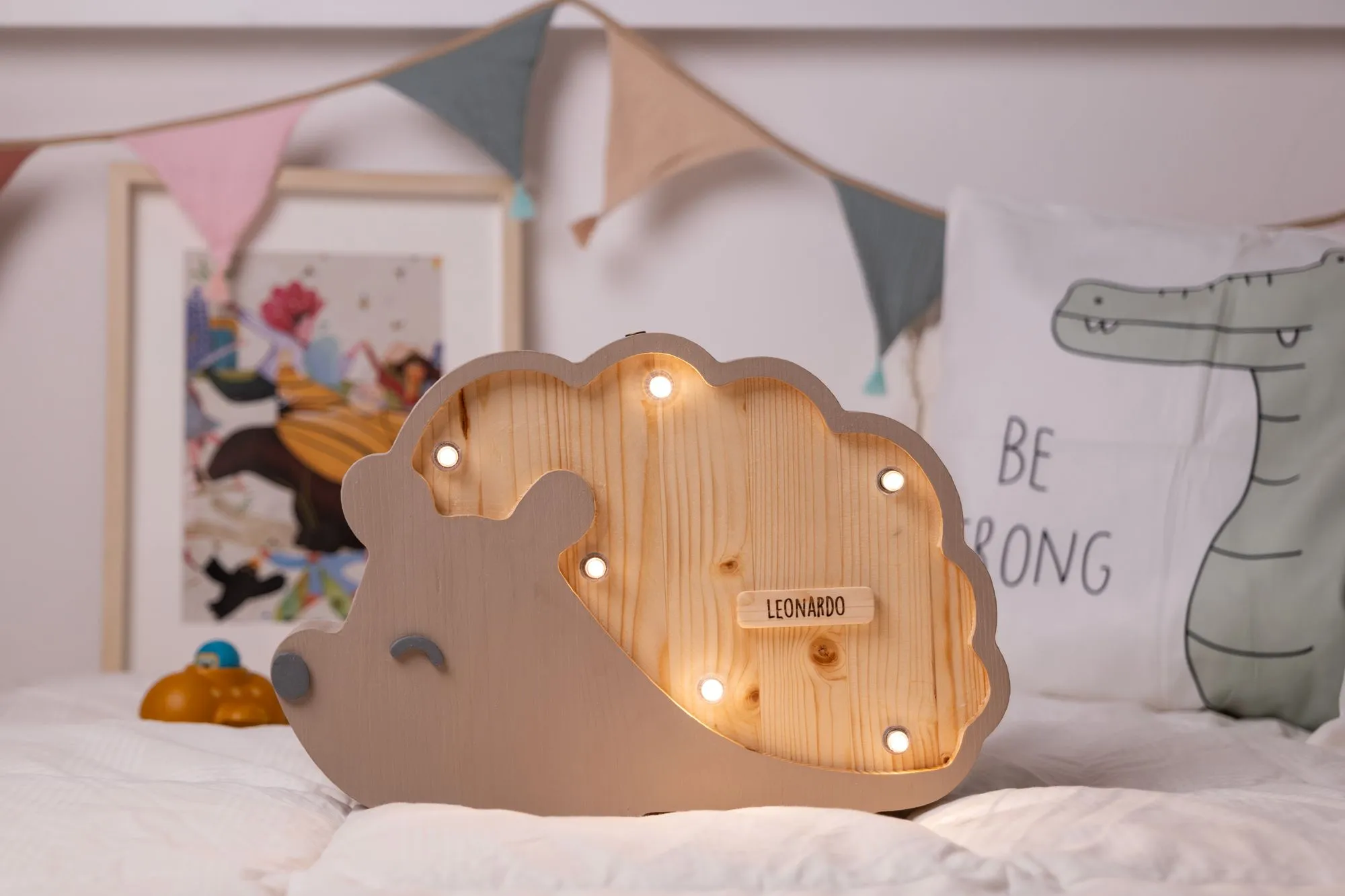 Lampada Riccio in Legno Personalizzata Touch personalizzabile