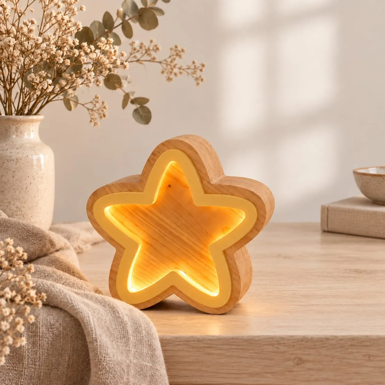 Lampada Stella in Legno personalizzabile